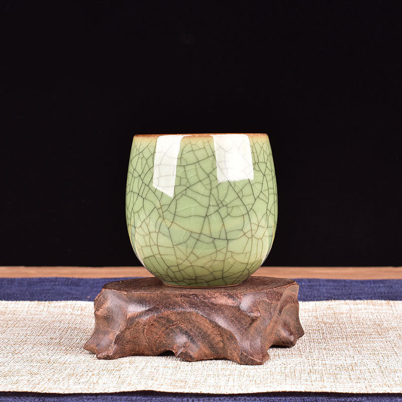 Celadon Tea Cup Ge Kiln Crazed Glaze Ceramic Tea Set-5
