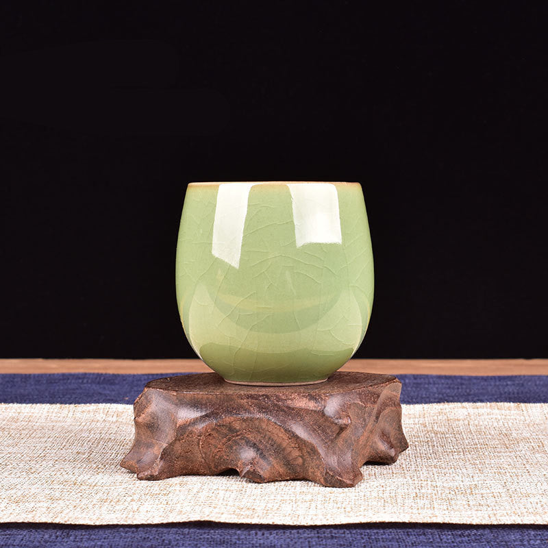 Celadon Tea Cup Ge Kiln Crazed Glaze Ceramic Tea Set-9