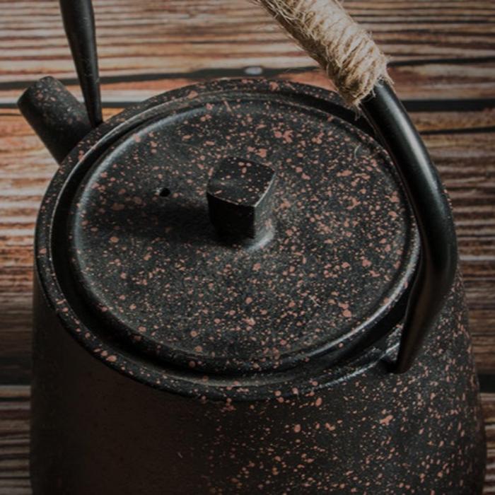 Chinese Cast Iron Teapot Simple Vintage Lifting Beam Teapot-3