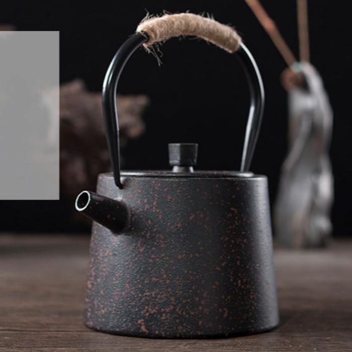 Chinese Cast Iron Teapot Simple Vintage Lifting Beam Teapot-6