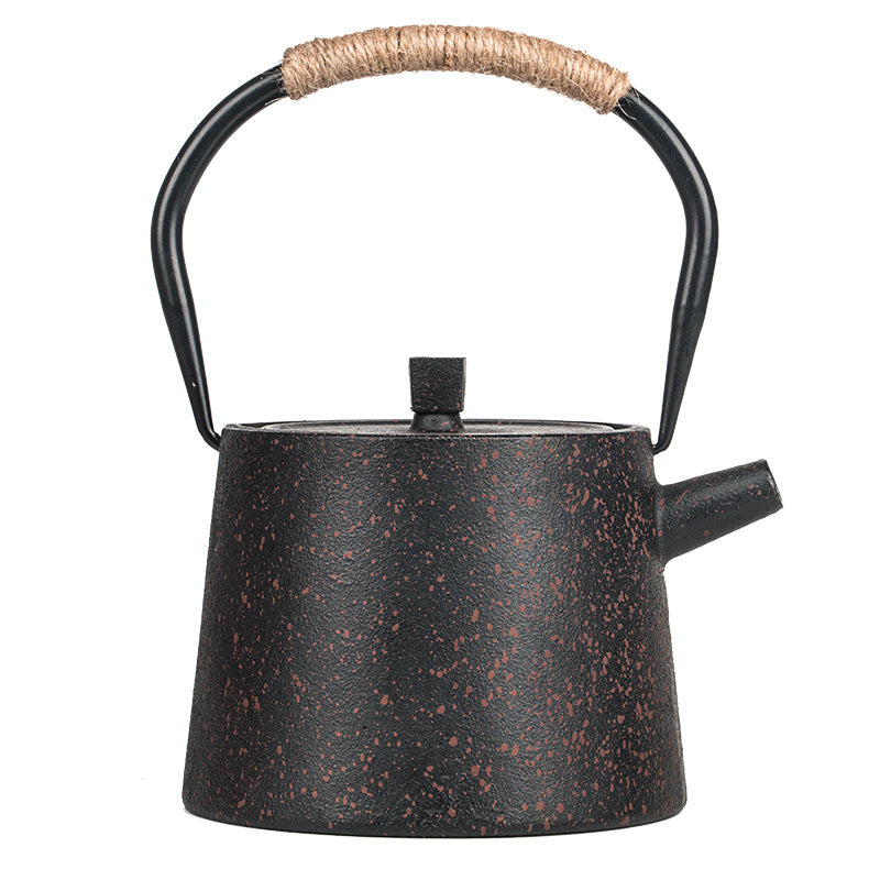 Chinese Cast Iron Teapot Simple Vintage Lifting Beam Teapot-7