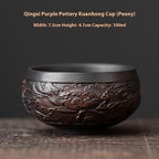 Chinese Embossed Kung Fu Tea Teacup Qingxi Purple Clay Ceramic Cup-10