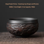 Chinese Embossed Kung Fu Tea Teacup Qingxi Purple Clay Ceramic Cup-12