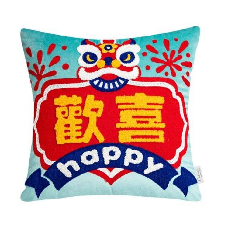 Chinese Lion Dance Creative Pillows Backrests-11