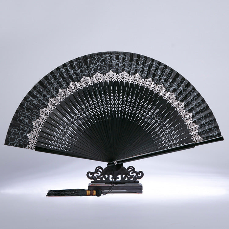 Chinese Style Lace Portable Silk Fan-2