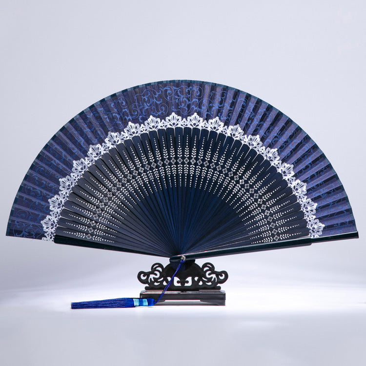 Chinese Style Lace Portable Silk Fan-3