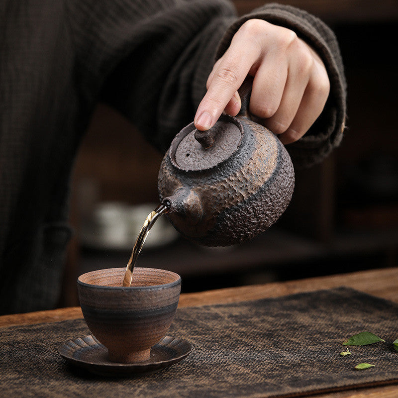 Chinese Tea Ceremony Kung Fu Tea Teapot Imitation Stone Ceramic Tea Set-3