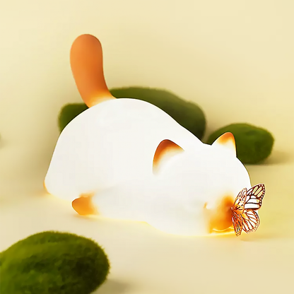 Civet Cat Admiring Butterfly Silicone Lamp-1