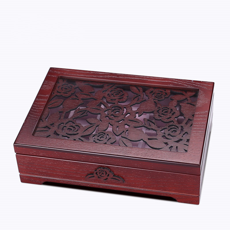 Classical Traditional Solid Wood Jewelry Box-7