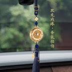 Double Dragon Playing with Pearl Car Aromatherapy Pendant-4
