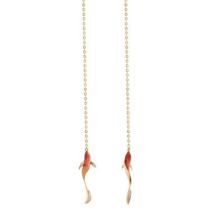 Ear Wire Style Temperament Goldfish Earrings-4