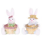 Easter Bunny Decorated Candy Basket Ornaments Desktop Storage Basket-4
