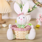 Easter Bunny Decorated Candy Basket Ornaments Desktop Storage Basket-6