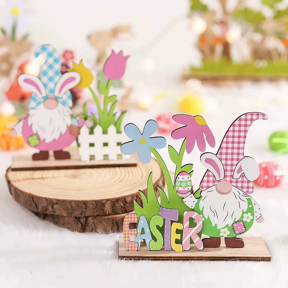 Easter Decoration Bunny Wooden Tabletop Ornament-3