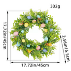 Easter Egg Wreath for Front Door – Colorful Spring Floral Arrangement-3