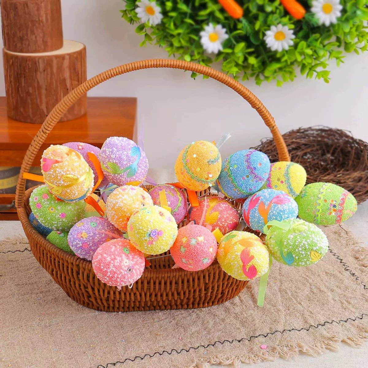 Easter Eggs Flower Arrangement Holiday Party Decoration Scene Arrangement-2