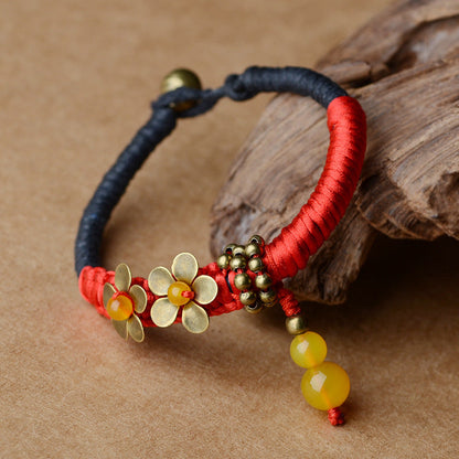 Ethnic Style Red Rope Agate Women Bracelet-1