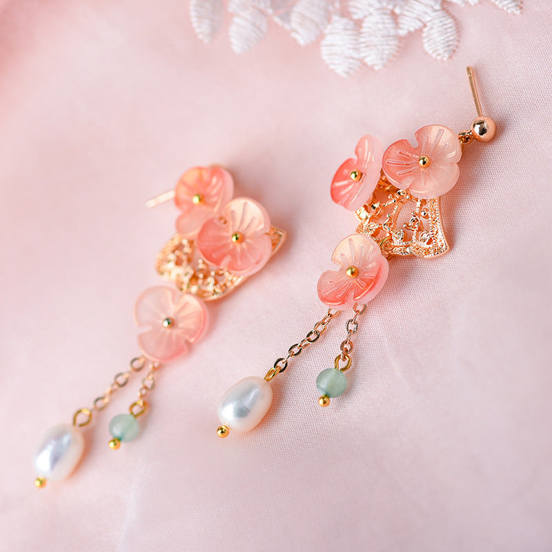 Ginkgo Leaf Pearl Mori Women Earrings-4