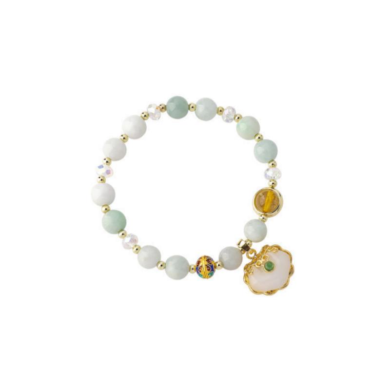 Gradient Marble Shell Longevity Lock Bracelet-3