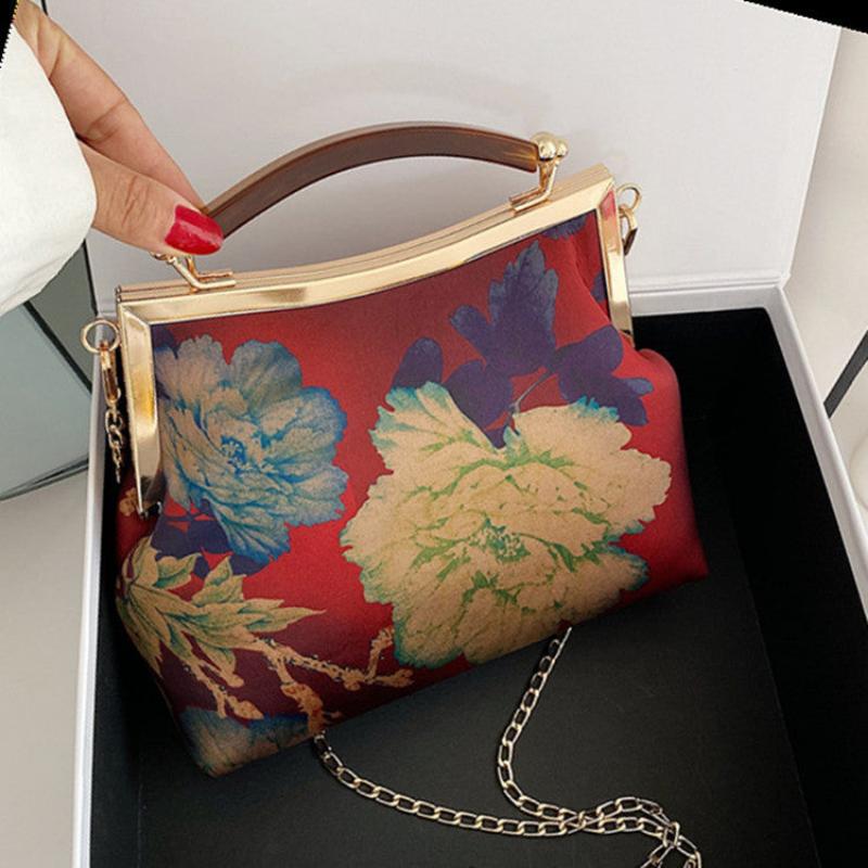 Chinese Style Lotus Peony Crossbody Bag-5