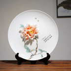 Housewarming Gift Ceramic 3D Flower Plate Hand-painted Ornament-5