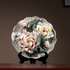 Housewarming Gifts Peony Flower Plate Ceramics Ornaments Crafts-10