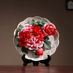 Housewarming Gifts Peony Flower Plate Ceramics Ornaments Crafts-7