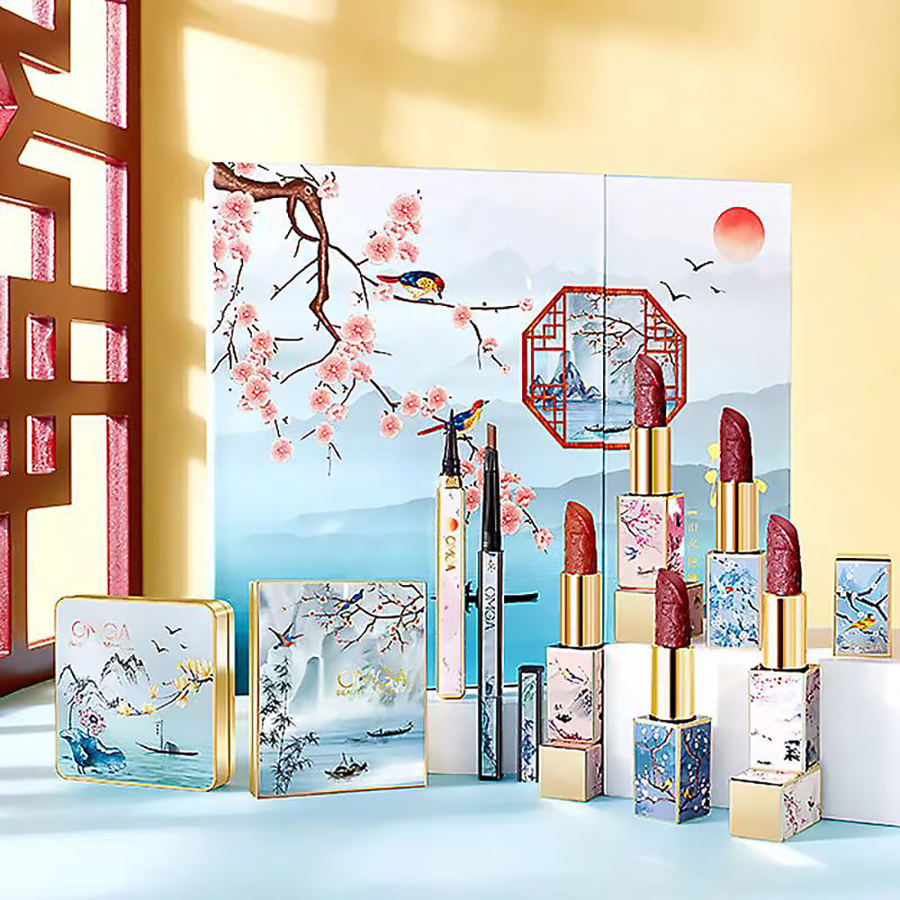 Music Makeup Gift Box of Chinese Style Carved Lipstick Set-2