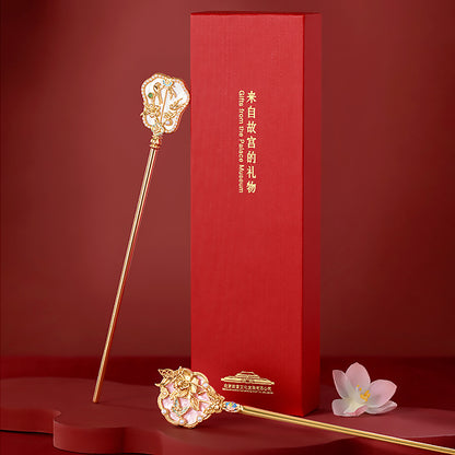 New Chinese Style Brocade Fan Hairpin-4