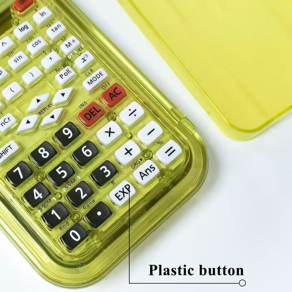Multifunctional Color Transparent 82MS Function Calculator Scientific Calculator