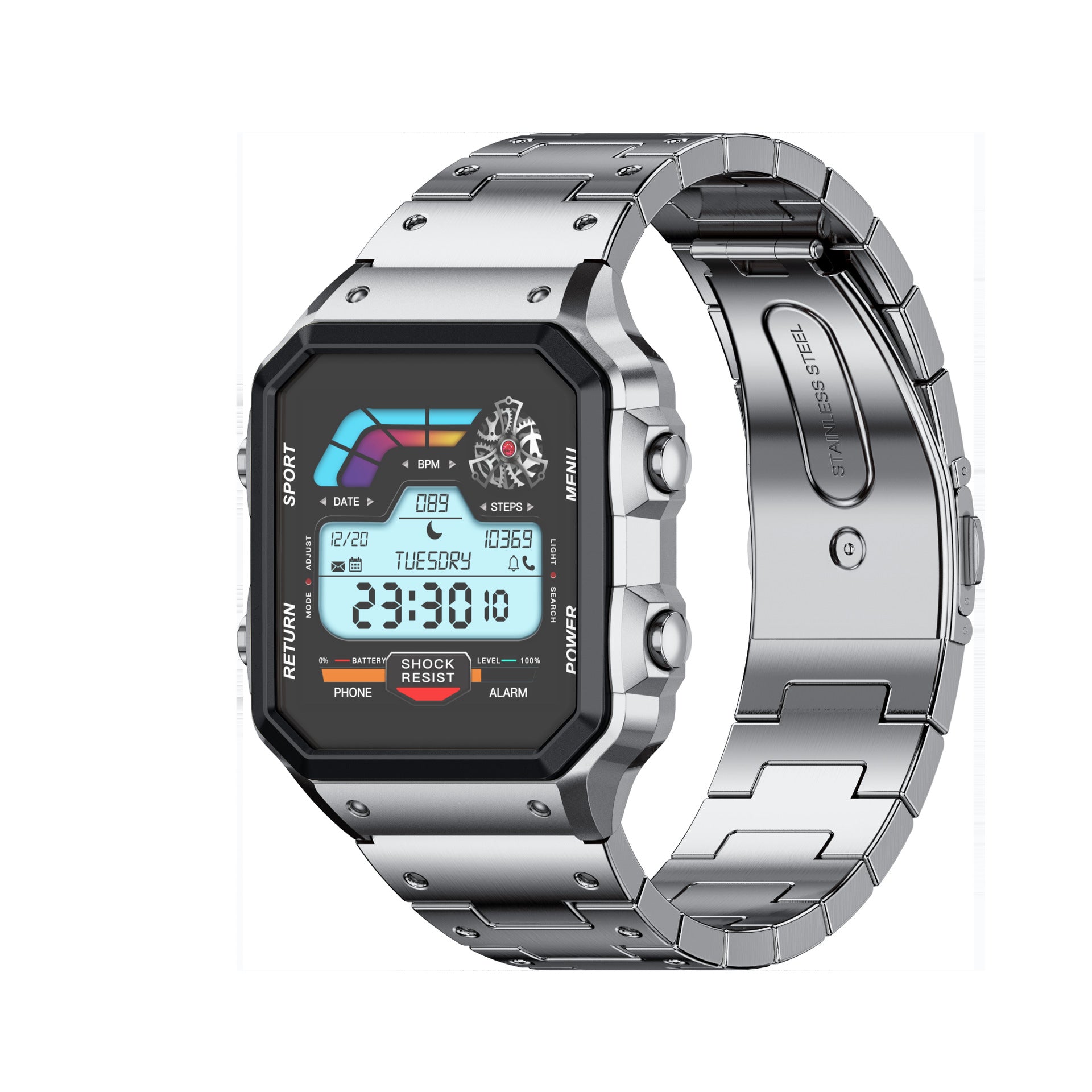 AW38 sports smartwatch with Bluetooth calling, health monitoring, retro classic design