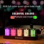 RGB Quasi Nixie Tube Clock Desktop Creative Ornaments Digital Clock
