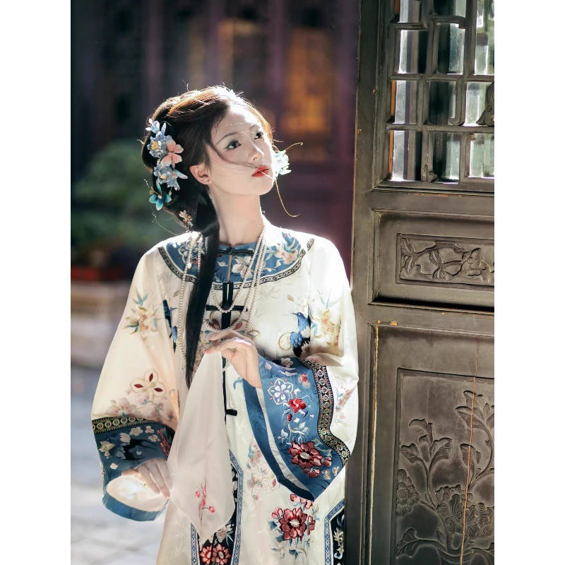 Chinese Qing Dynasty women's clothing Hanfu retro ethnic style ancient costume horse face skirt suit