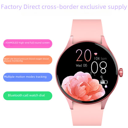 Y80 smartwatch 1.43-inch AMOLED screen Heart rate and blood pressure monitoring Bluetooth calling Waterproof design