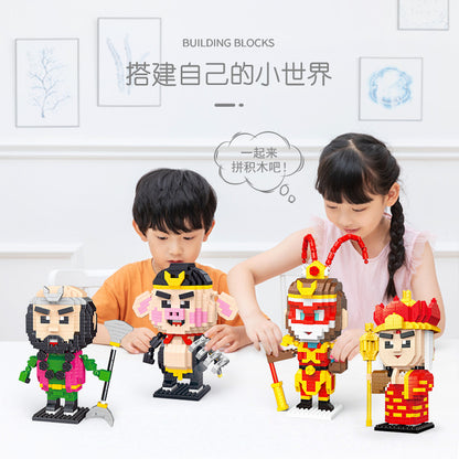 Journey to the West cross-border national trend Sun Wukong Tang Monk micro particle building blocks children's educational assembly toys