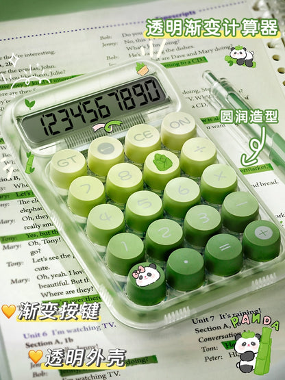 Transparent gradient color small multi-function commercial mechanical key calculator financial accounting office dedicated computer