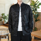 Tang men's silk jacket Chinese stand-up collar jacket Chinese style men's wear