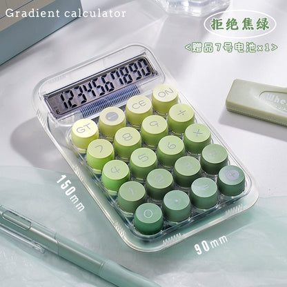 Transparent gradient color small multi-function commercial mechanical key calculator financial accounting office dedicated computer