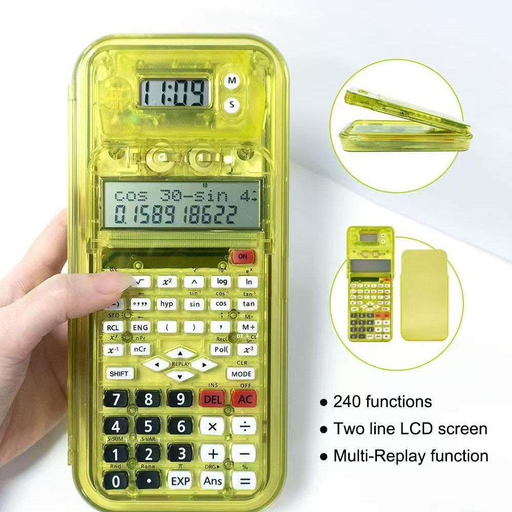 Multifunctional Color Transparent 82MS Function Calculator Scientific Calculator