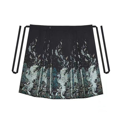 Qingyu Horse Face Skirt New Chinese Ming Hanfu Women's Daily Commuting Hanfu Modified Skirt Adult Horse Face Skirt