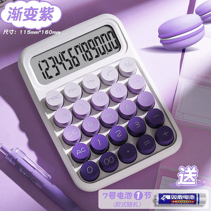 Transparent gradient color small multi-function commercial mechanical key calculator financial accounting office dedicated computer