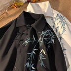 New Chinese style bamboo embroidery shirt men's spring tide brand kimono robe casual Tang dress men's jacket