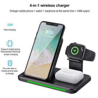 15W Power Wireless Charger for iPhone, Mobile Phone and Watch 3 in 1 Wireless Charger