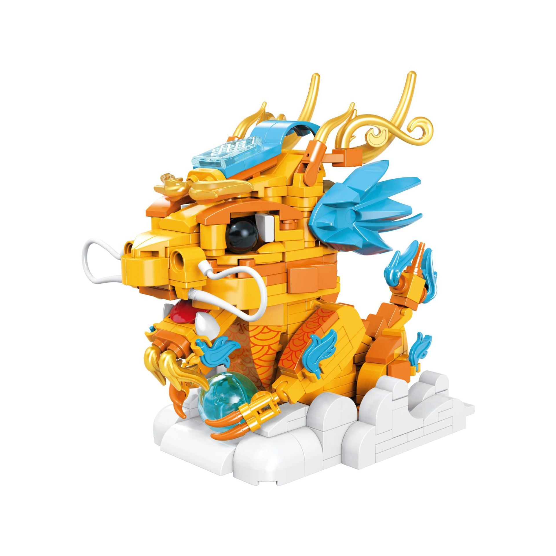 Chinese mythical beast national tide national style lion dance unicorn building block model toy boy birthday gift