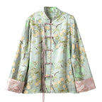 New Chinese style ethnic style 32 momme heavy silk tops women's autumn tang suit clothing