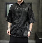 Tang men's silk jacket Chinese stand-up collar jacket Chinese style men's wear