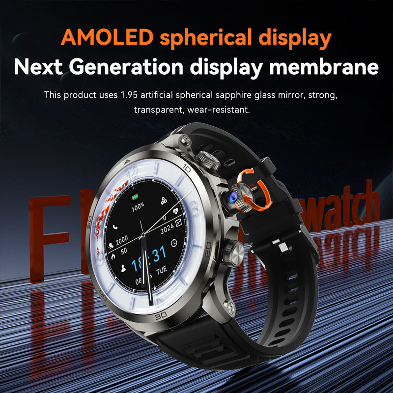 H19 round screen smart watch phone watch - 1.95 inch AMOLED screen, HD camera function