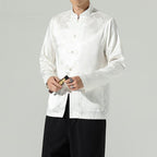 Tang men's silk jacket Chinese stand-up collar jacket Chinese style men's wear
