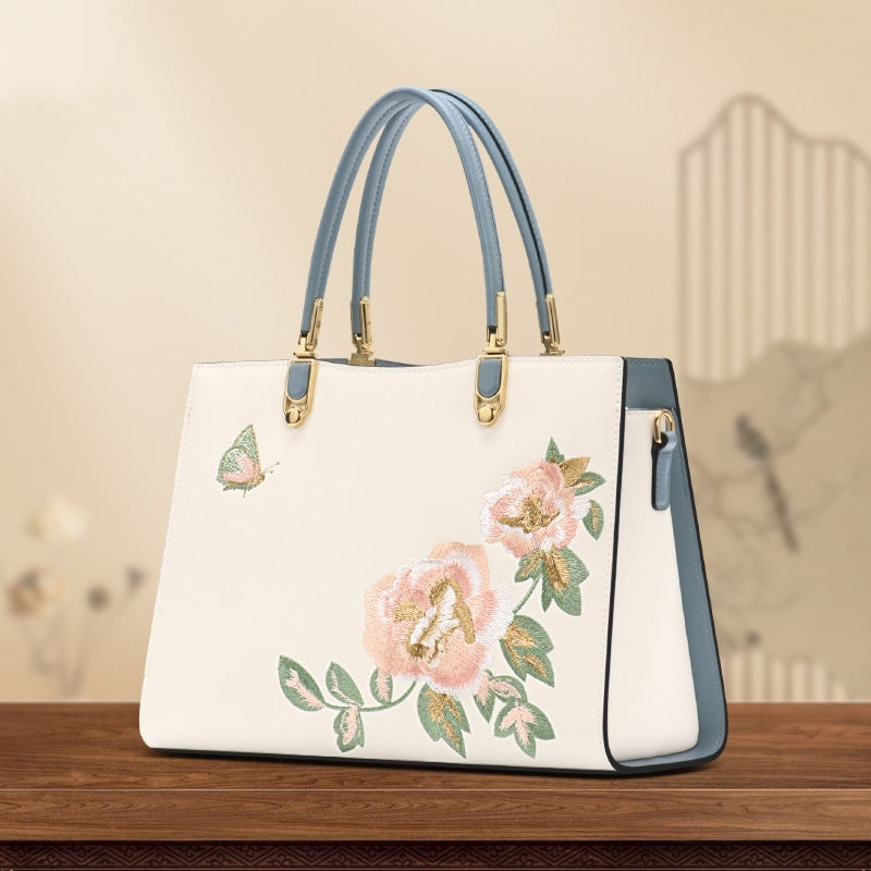 Peony Butterfly Fashion Embroidery Bag-1