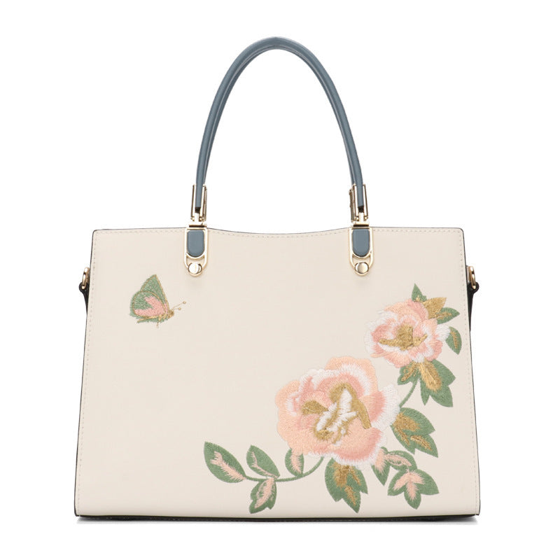 Peony Butterfly Fashion Embroidery Bag-5